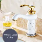 Basin Brass with Diamond Gold Bathroom Faucet tag1