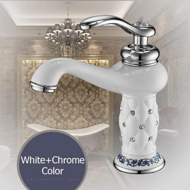Basin Brass with Diamond & Gold Bathroom Faucet -  - #tag1#