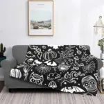 Bat Pattern Halloween Gothic Wool Flannel Blanket tag1