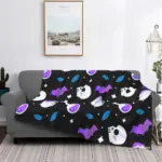 Bat Pattern Halloween Gothic Wool Flannel Blanket tag1