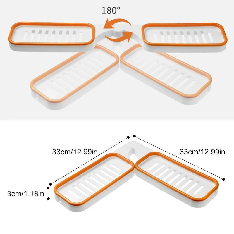 Bathroom 180° Rotatable Corner Punch-Free Rack -  - #tag1#