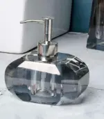Bathroom Accessories Crystal Glass Grey tag1