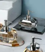 Bathroom Accessories Crystal Glass Grey tag1