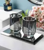 Bathroom Accessories Crystal Glass Grey tag1