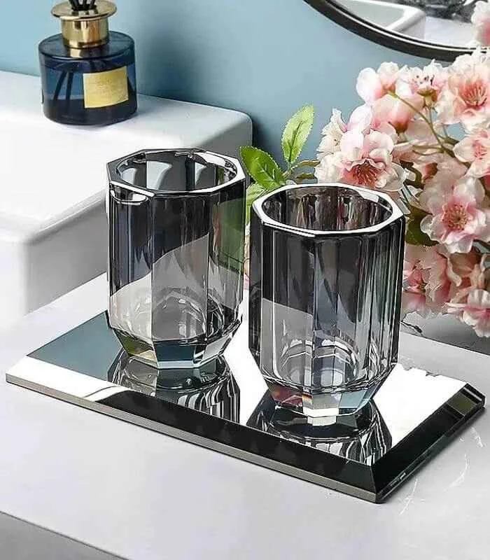 Bathroom Accessories Crystal Glass Grey -  - #tag1#