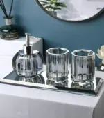 Bathroom Accessories Crystal Glass Grey tag1