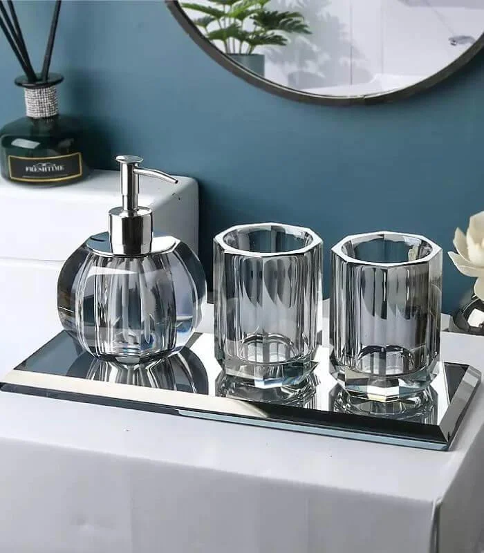 Bathroom Accessories Crystal Glass Grey -  - #tag1#