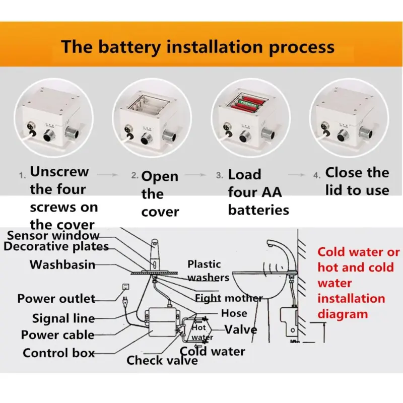 Bathroom Automatic Infrared Sink Hands tag1