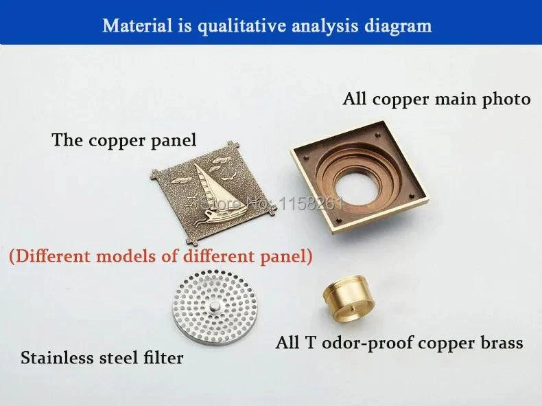 Bathroom Drain With Brass Hair Strainer -  - #tag1#