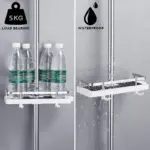 Bathroom Shelf Caddy for Shower Rail No Drilling Pole Shower Storage Rack Holder tag1