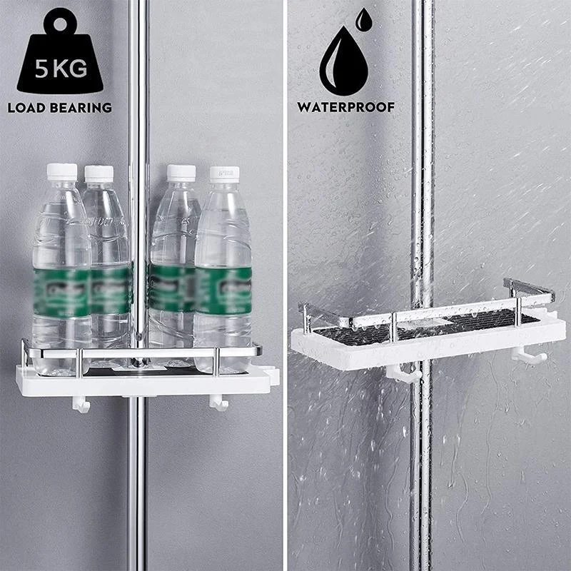 Bathroom Shelf Caddy for Shower Rail, No Drilling Pole Shower Storage Rack Holder -  - #tag1#