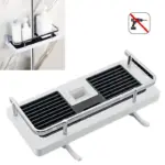 Bathroom Shelf Caddy for Shower Rail No Drilling Pole Shower Storage Rack Holder tag1