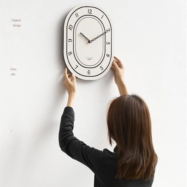 Battery Operated Long Wall Clock for Living Room -
