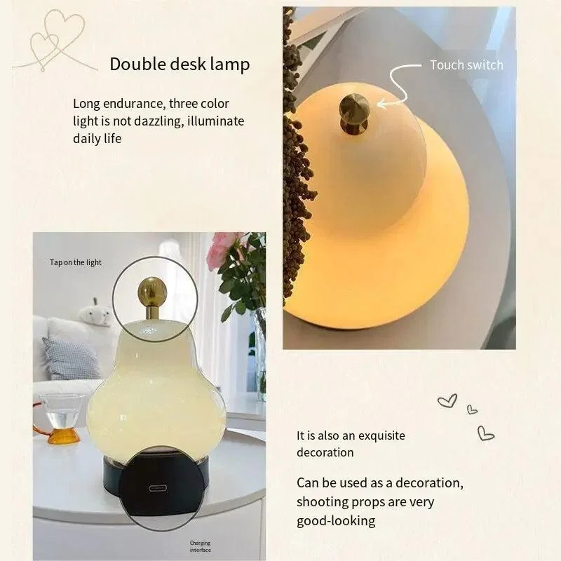 Bauhaus-inspired Cream Pear Lamp -