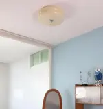 BauhausGleam Cream Glass Ceiling Light Round LED Surface Mounted Light tag1