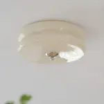 BauhausGleam Cream Glass Ceiling Light Round LED Surface Mounted Light tag1