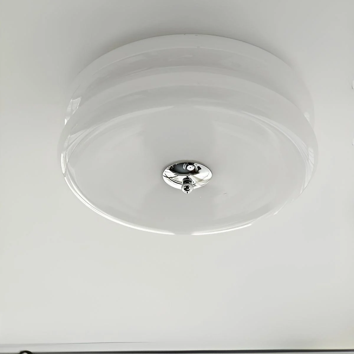 BauhausGleam - Cream Glass Ceiling Light - Round LED Surface Mounted Light -  - #tag1#