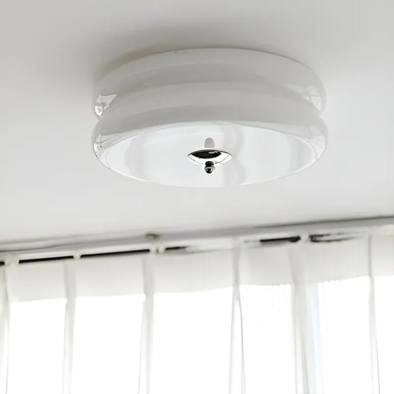 BauhausGleam Cream Glass Ceiling Light Round LED Surface Mounted Light tag1