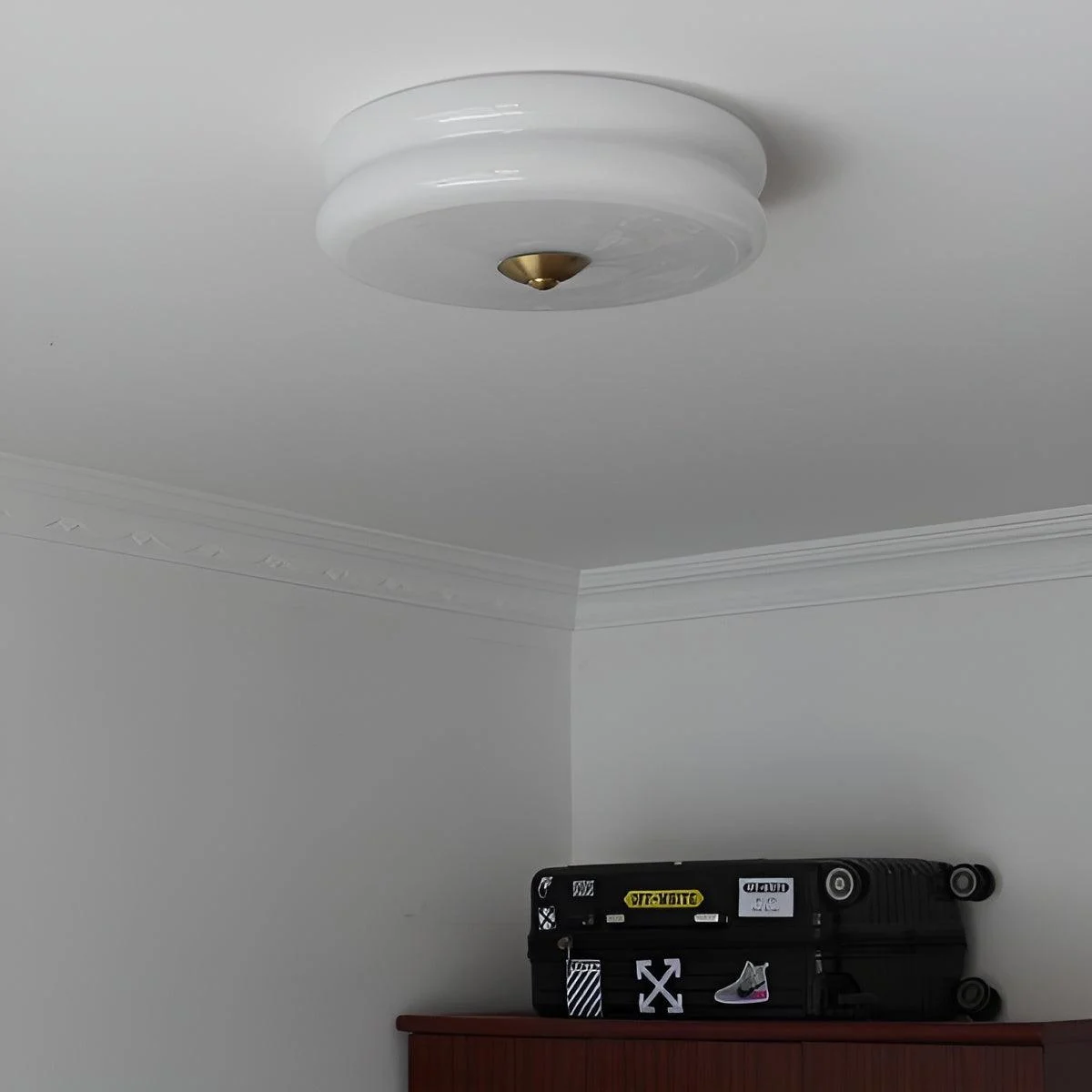 BauhausGleam - Cream Glass Ceiling Light - Round LED Surface Mounted Light -  - #tag1#