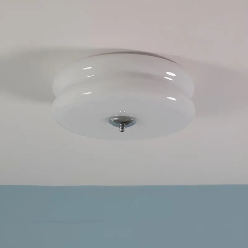 BauhausGleam Cream Glass Ceiling Light Round LED Surface Mounted Light tag1