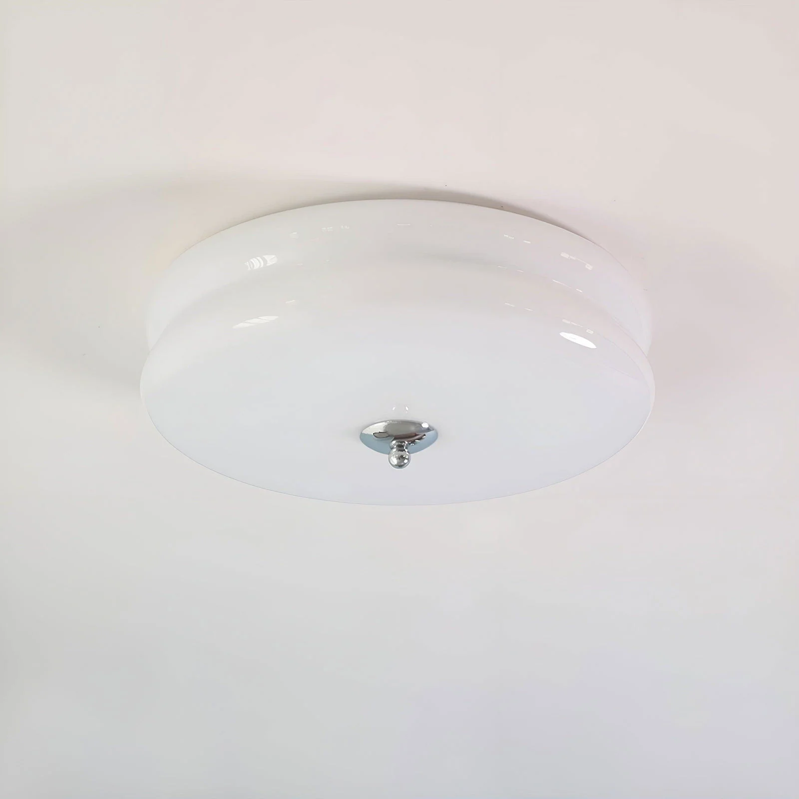 BauhausGleam - Cream Glass Ceiling Light - Round LED Surface Mounted Light -  - #tag1#