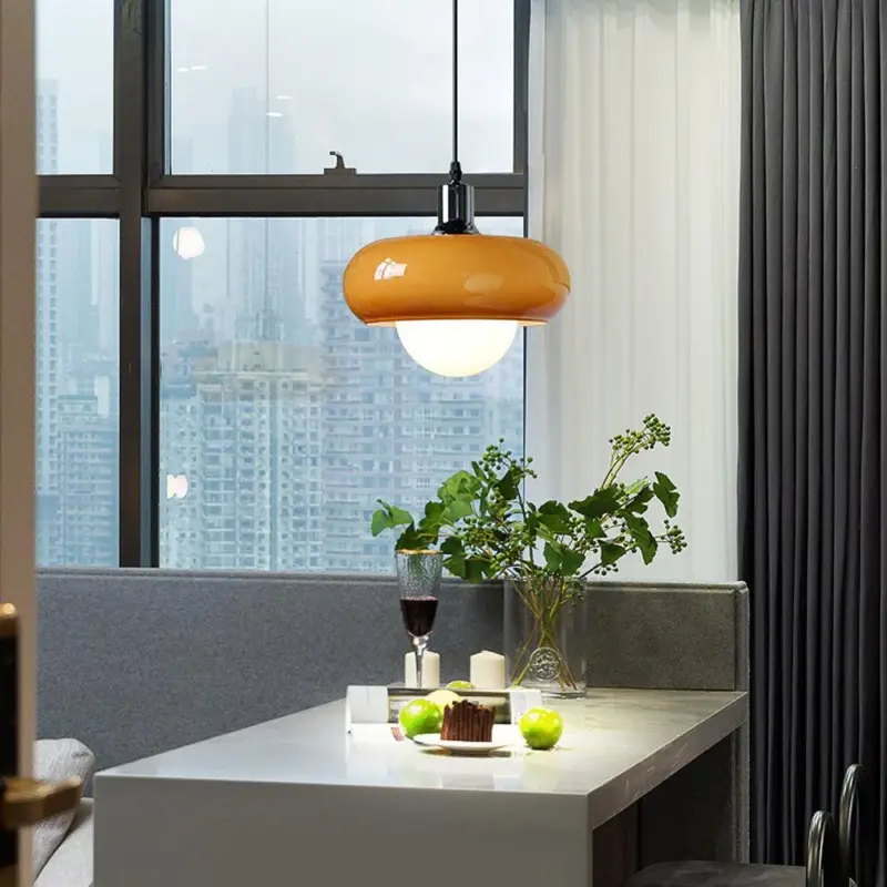 Bauhaus Coffee Glass Pendant Lamp tag1