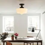 Bauhaus Cream Brass Hallway Ceiling Lamp tag1
