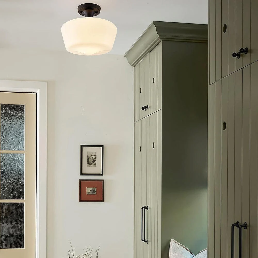 Bauhaus Cream Brass Hallway Ceiling Lamp -  - #tag1#