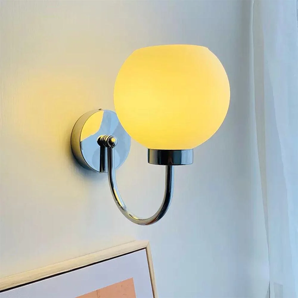 Bauhaus Cream French Glass Wall Lamp -  - #tag1#