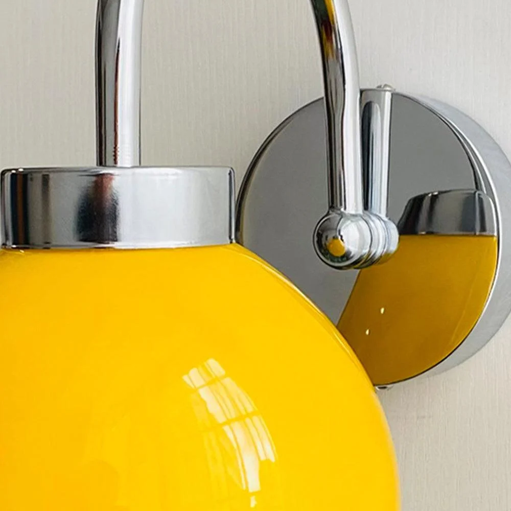 Bauhaus Cream French Glass Wall Lamp -  - #tag1#