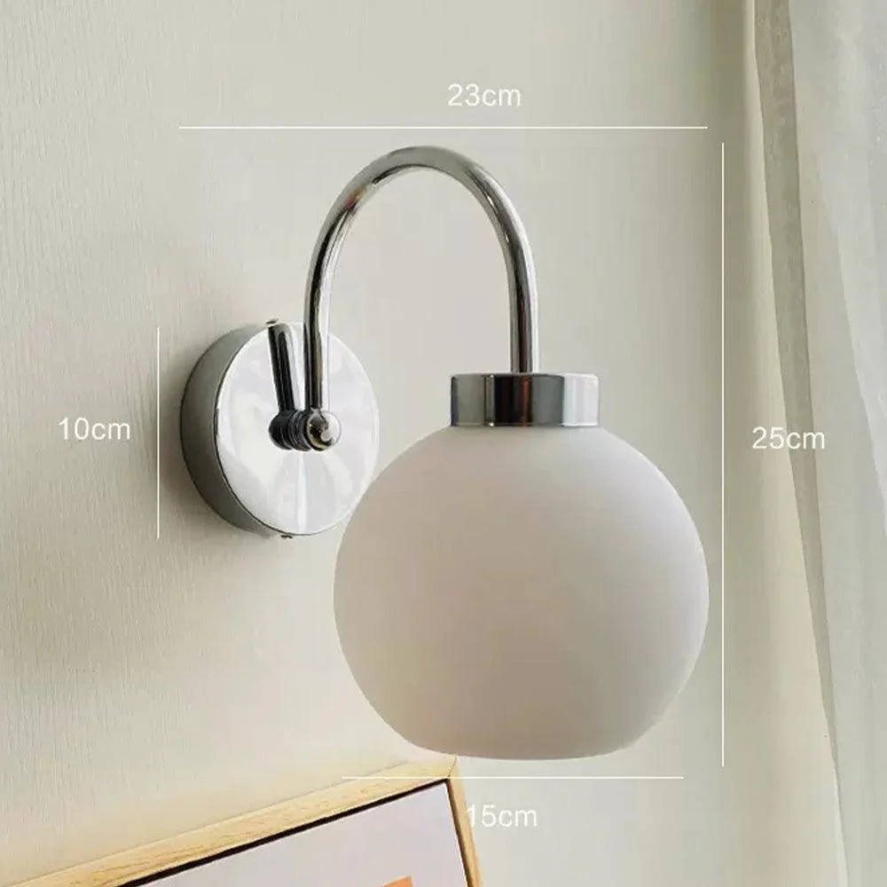 Bauhaus Cream French Glass Wall Lamp -  - #tag1#