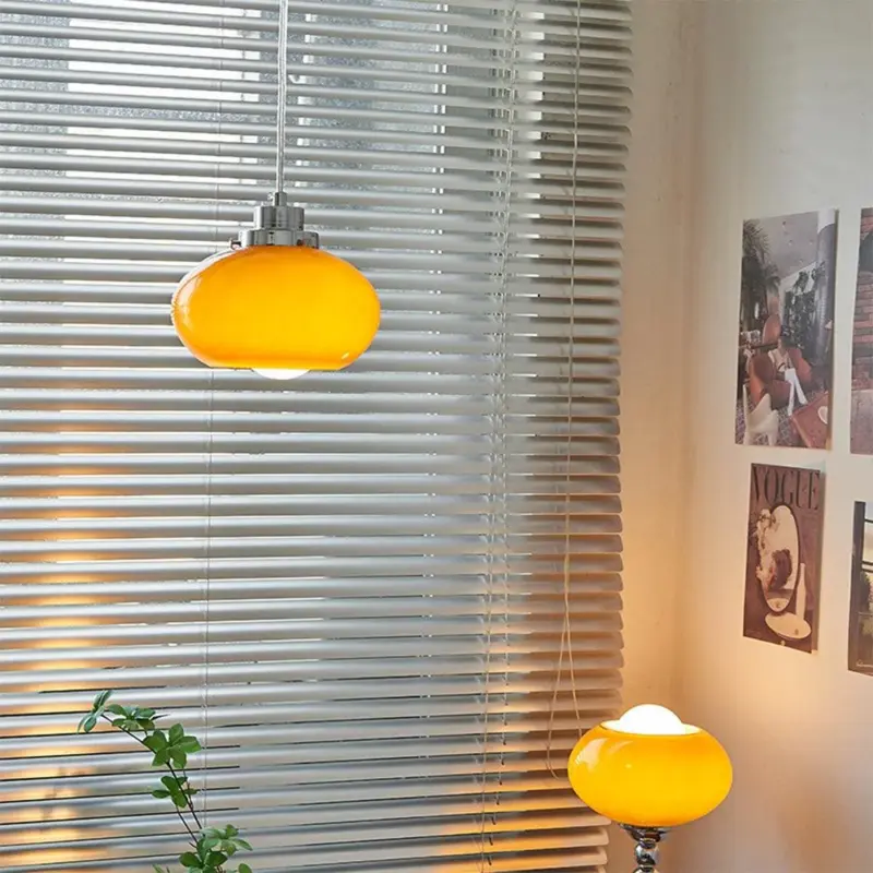 Bauhaus Medieval Yellow Glass Pendant Lamp tag1