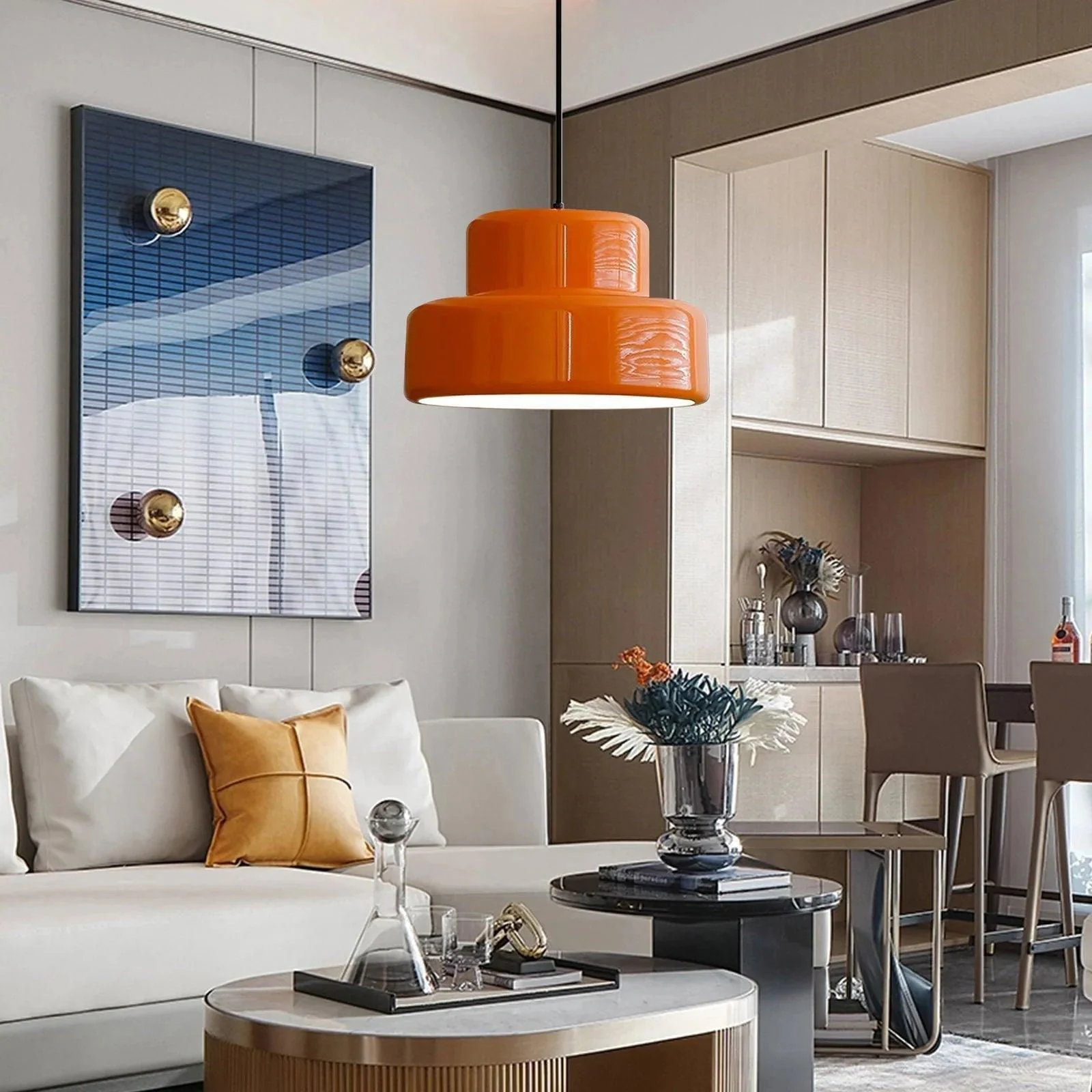 Bauhaus Vintage Orange Pendant Lamp for Dining Room -  - #tag1#