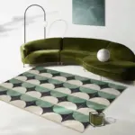 Bauhuas Circle Vintage Pattern Area Carpet Rug