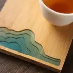 Beach Contour Line Epoxy Art Wooden Coaster