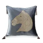 Beaded_Horse_Head_Velvet_Cushion_Cover_with_Tassels_-_-_tag1_-4147209 Beaded Horse Head Velvet Cushion Cover with Tassels tag1
