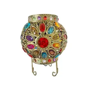Beadlight - Bedside table with acrylic beads in bronze for atmospheric lighting