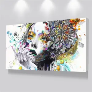 Beautiful Flower Girl Painting Canvas Wall Art Posters Print Pictures For Bedroom Home Decoration