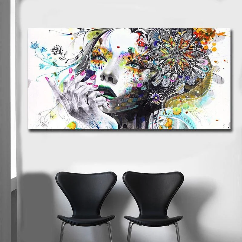 Beautiful Flower Girl Painting Canvas Wall Art Posters Print Pictures For Bedroom Home Decoration - - #tag1#