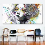 Beautiful Flower Girl Painting Canvas Wall Art Posters Print Pictures For Bedroom Home Decoration tag1