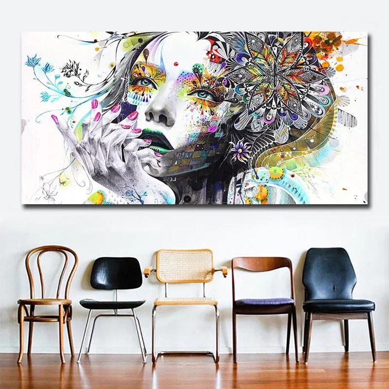 Beautiful Flower Girl Painting Canvas Wall Art Posters Print Pictures For Bedroom Home Decoration -  - #tag1#