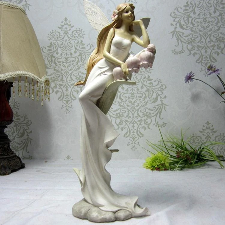 Beauty Girl Angel Fairy Resin Crafts Sculptures and Statues -