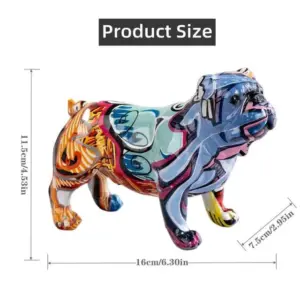 Beauty Graffiti Modern English Bulldog Sculptures and Statues Office Ornaments Crafts