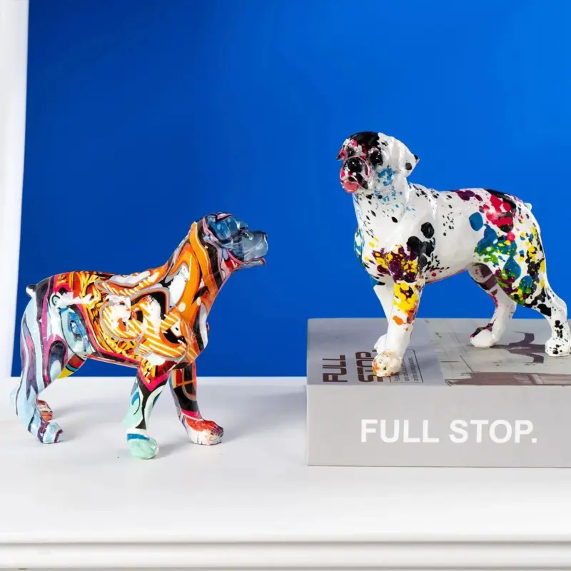 Beauty Graffiti Modern English Bulldog Sculptures and Statues Office Ornaments Crafts