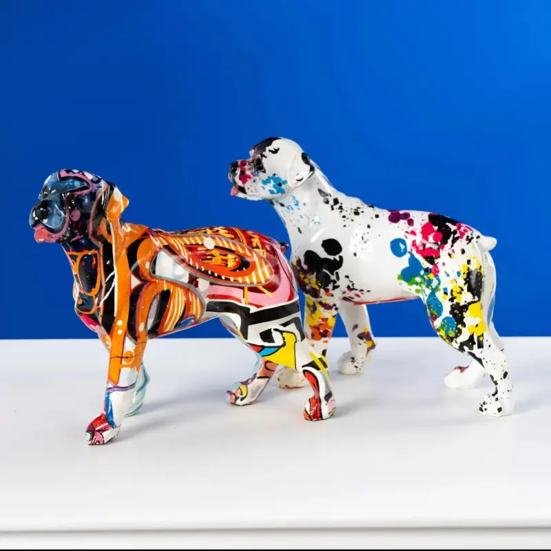 Beauty Graffiti Modern English Bulldog Sculptures and Statues Office Ornaments Crafts