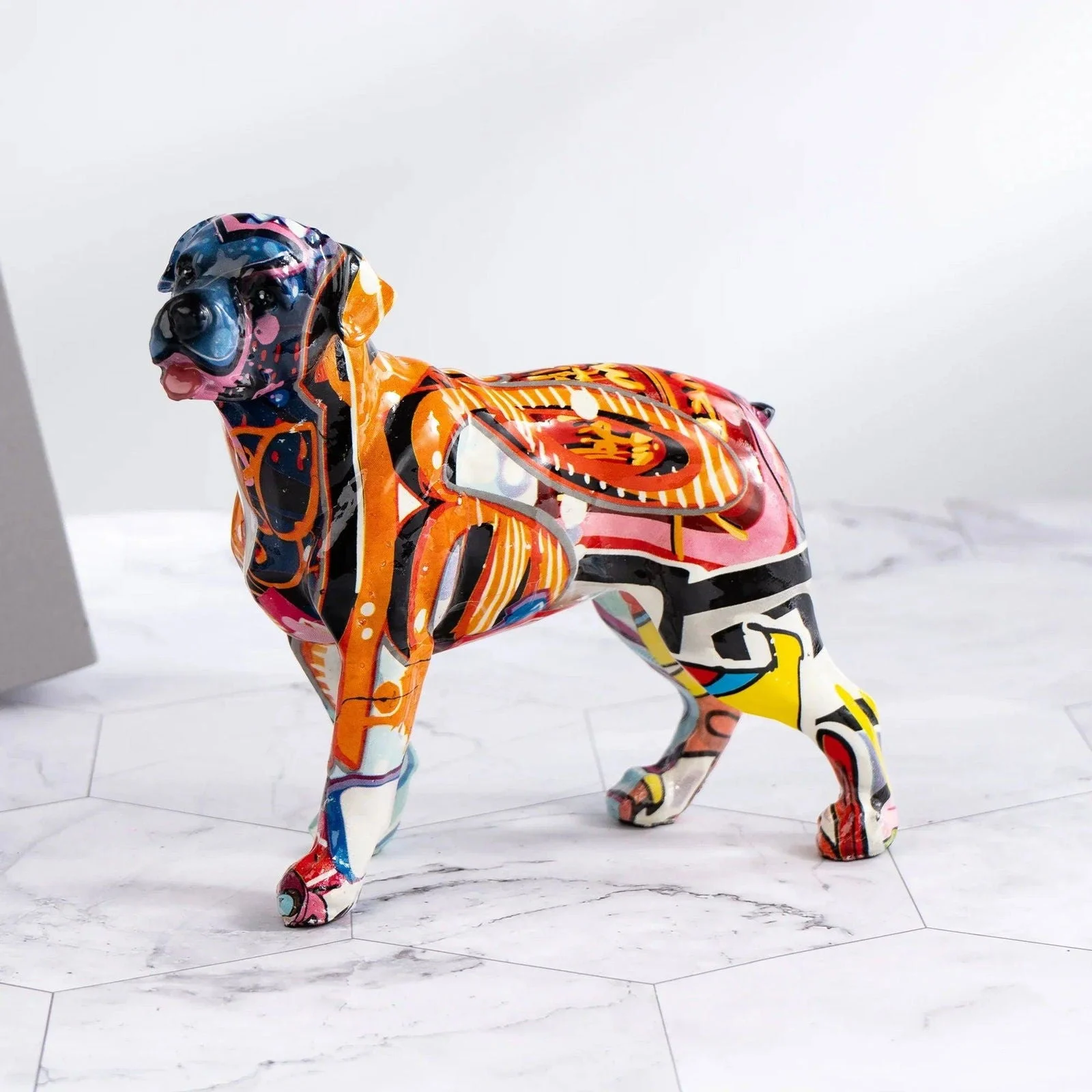 Beauty Graffiti Modern English Bulldog Sculptures and Statues Office Ornaments Crafts -