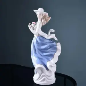 Beauty Lady European American Ceramic Porcelain Sculptures and Statues Handicraft Wedding Gift