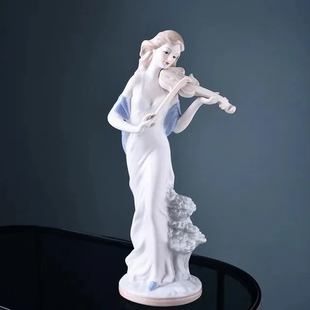 Beauty Lady European American Ceramic Porcelain Sculptures and Statues Handicraft Wedding Gift -
