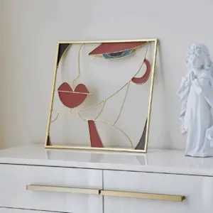 Beauty Trio - 3-piece abstract face metal silhouette set for wall decoration