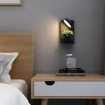 Bed Led Wandlamp Met Plank Slaapkamer Usb Oplaad Interface Verstelbaar Met Schakelaar Opslag Beugel 12W Muur jpg